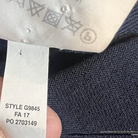 J. Crew Women’s Merino Wool V Neck Small  Sweater drawstring sleeves Navy Blue - Picture 11 of 11